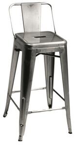 Sgabello Bristol 41x41xh66/87 cm con Schienale in Ferro Galvanizzato