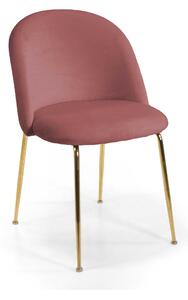 Sedia Sammi 50x57xh47/77,5 cm in Tessuto Velluto Rosa Antico/Oro