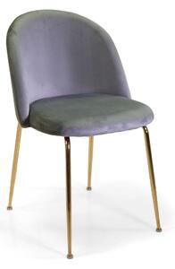 Sedia Sammi 50x57xh47/77,5 cm in Tessuto Velluto Grigio/Oro