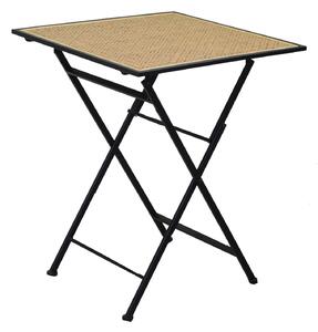 Tavolino da Giardino Pieghevole 60x60xh74 cm in Ferro Nero