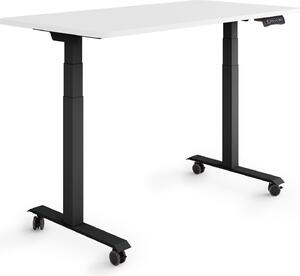 ESMART Germany EZX-132BW 120x60cm Bianco Scrivania ergonomica in piedi/seduta su rotelle Regolabile elettricamente in altezza in modo continuo 65,5-130,5 cm 3 porte di ricarica USB con memoria Promemoria attività