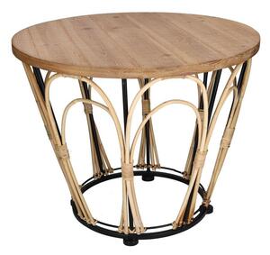 Tavolino Rotondo Ø50,5xh42 cm in Legno Noce