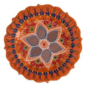 Piatto Decorativo Ø25xh3 cm in Ceramica Arancione