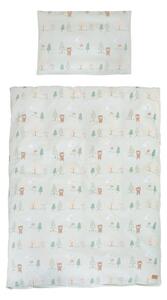 Set copripiumino e federa da bambini verde chiaro in cotone per culla 100x135 cm Woodland Buddies – Roba