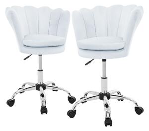 ML-Design set di 2 sedie da ufficio Sedia da scrivania girevole a 360° con schienale, sedia a guscio imbottita, 5 rotelle