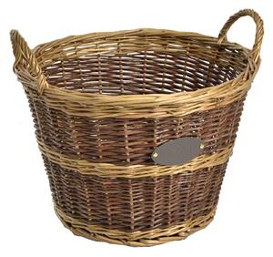 Cesta con Manici Ø50xh35 cm in Vimini Noce