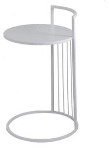 Tavolino Rotondo Ø38xh54/65 cm in Metallo Bianco