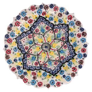 Piatto Decorativo Ø30xh3 cm in Ceramica Bianco