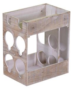 Portabottiglie 6 Posti 30x20xh34 cm in Legno Naturale