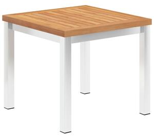Tavolino da Giardino 45x45x38cm in Legno di Teak e Acciaio Inox