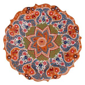Piatto Decorativo Ø30xh3 cm in Ceramica Arancione