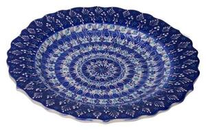 Piatto Decorativo Ø25xh3 cm in Ceramica Blu