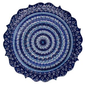 Piatto Decorativo Ø30xh3 cm in Ceramica Blu