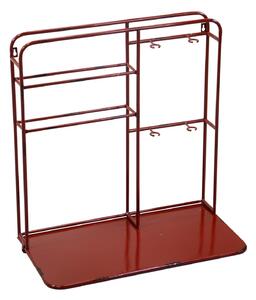 Portabottiglie da Muro 2 Posti 59x33xh62,5 cm in Metallo Rosso