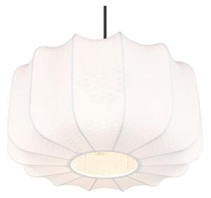 Lampadario bianco in metallo con paralume in tessuto ø 40 cm Madleine – Reality