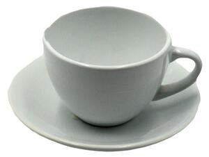 Set 6 Tazze da The con Piattino Ø9,5xh7 cm in Gres Porcellanato Romeo Bianco