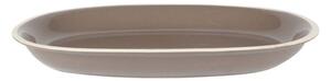 Piatto Ovale 36x25,5xh4,5 cm in Gres Porcellanato Otello Tortora