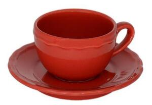 Set 6 Tazzine da Caffè con Piattino Ø7,5xh5 cm in Gres Porcellanato Juliet Rosso