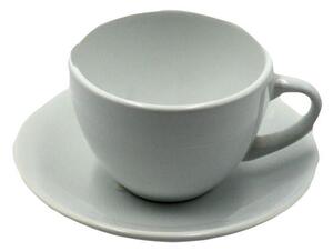 Set 6 Tazzine da Caffè con Piattino 8x7xh5 cm in Gres Porcellanato Romeo Bianco