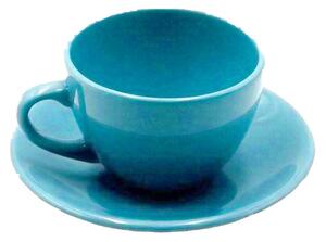 Set 6 Tazze da The con Piattino Ø9,5xh7 cm in Gres Porcellanato Romeo Turchese