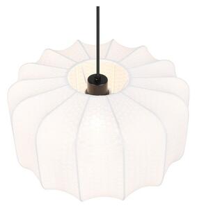 Lampadario bianco in metallo con paralume in tessuto ø 40 cm Madleine – Reality