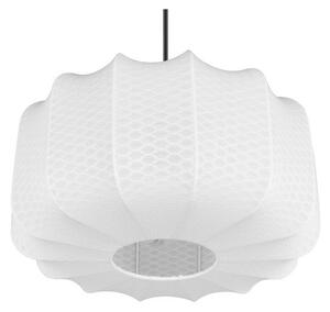 Lampadario bianco in metallo con paralume in tessuto ø 40 cm Madleine – Reality