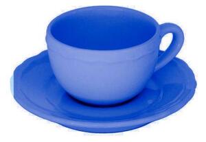 Set 6 Tazzine da Caffè con Piattino Ø7,5xh5 cm in Gres Porcellanato Juliet Blu