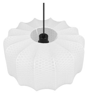 Lampadario bianco in metallo con paralume in tessuto ø 40 cm Madleine – Reality