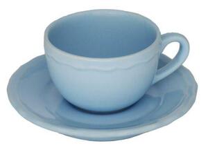 Set 6 Tazzine da Caffè con Piattino Ø7,5xh5 cm in Gres Porcellanato Juliet Azzurro Pastello