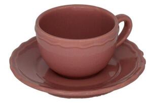 Set 6 Tazzine da Caffè con Piattino Ø7,5xh5 cm in Gres Porcellanato Juliet Rosa Antico
