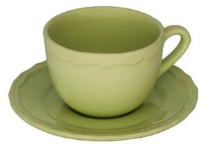 Set 6 Tazze da The con Piattino Ø9,5xh7 cm in Gres Porcellanato Juliet Verde Pastello