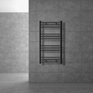 LuxeBath radiatore per bagno Sahara, 500x800 mm, antracite, diritto con attacco laterale, senza elemento riscaldante