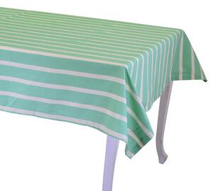 Tovaglia Rettangolare 140x240 cm in Cotone 180 GSM Pop Righe Verde Acqua