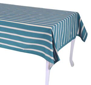 Tovaglia Rettangolare 140x240 cm in Cotone 180 GSM Pop Righe Blu Petrolio