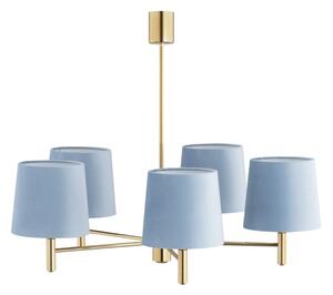 BRILAGI - Lampadario su asta MONTE 5xE27/60W/230V blu/oro