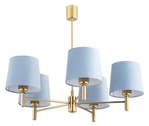 BRILAGI - Lampadario su asta MONTE 5xE27/60W/230V blu/oro