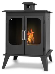 Commodo - Camino a bioetanolo da terra freestanding, biocamino da pavimento stile vintage, 52x30xH78cm