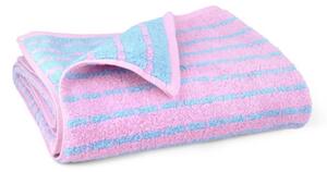 Asciugamano tipo terry blu/rosa in misto bambù 50x100 cm Nuance – JUNA
