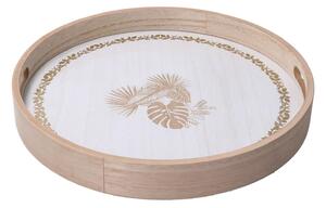 Vassoio Rotondo Ø35xh4,5 cm in Legno Bianco