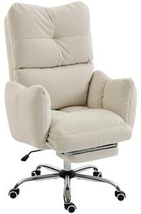 Sedia da ufficio HOMCOM, sedia da scrivania ergonomica con poggiapiedi e funzione oscillante