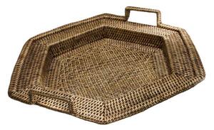 Vassoio Rettangolare 44x50xh7/10 cm con 2 Manici in Rattan Birman