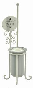 Porta Scopino da Appoggio 14x15xh51 cm in Metallo Paris Bianco