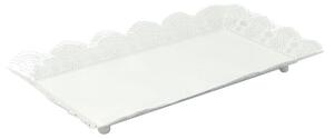 Vassoio Rettangolare 43x28xh5 cm in Metallo Bianco