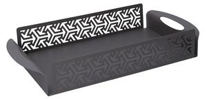 Vassoio Rettangolare 41x20xh6,5 cm in Metallo Design Frecce Grigio