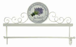Portasciugamani da Parete 48x8xh24,50 cm in Metallo Lavanda Bianco