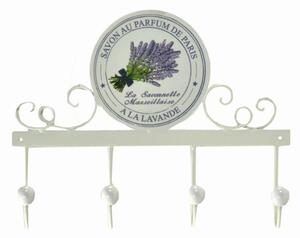 Appendiabiti a Muro 4 Ganci 34x23,5x7 cm in Metallo Bianco