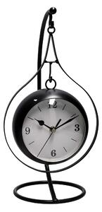 Orologio da Tavolo Pendolo 16x13,5xh33 cm in Metallo Nero