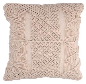Fodera per Cuscino Decorativo Quadrato 40x40 cm in Tessuto Macramè Ecrù