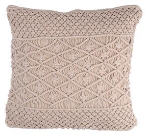 Fodera per Cuscino Decorativo Quadrato 45x45 cm in Tessuto Macramè Ecrù