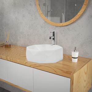 LuxeBath Lavabo Lavabo da appoggio, rotondo, Ø 42x13,5 cm, bianco, Vetroceramica